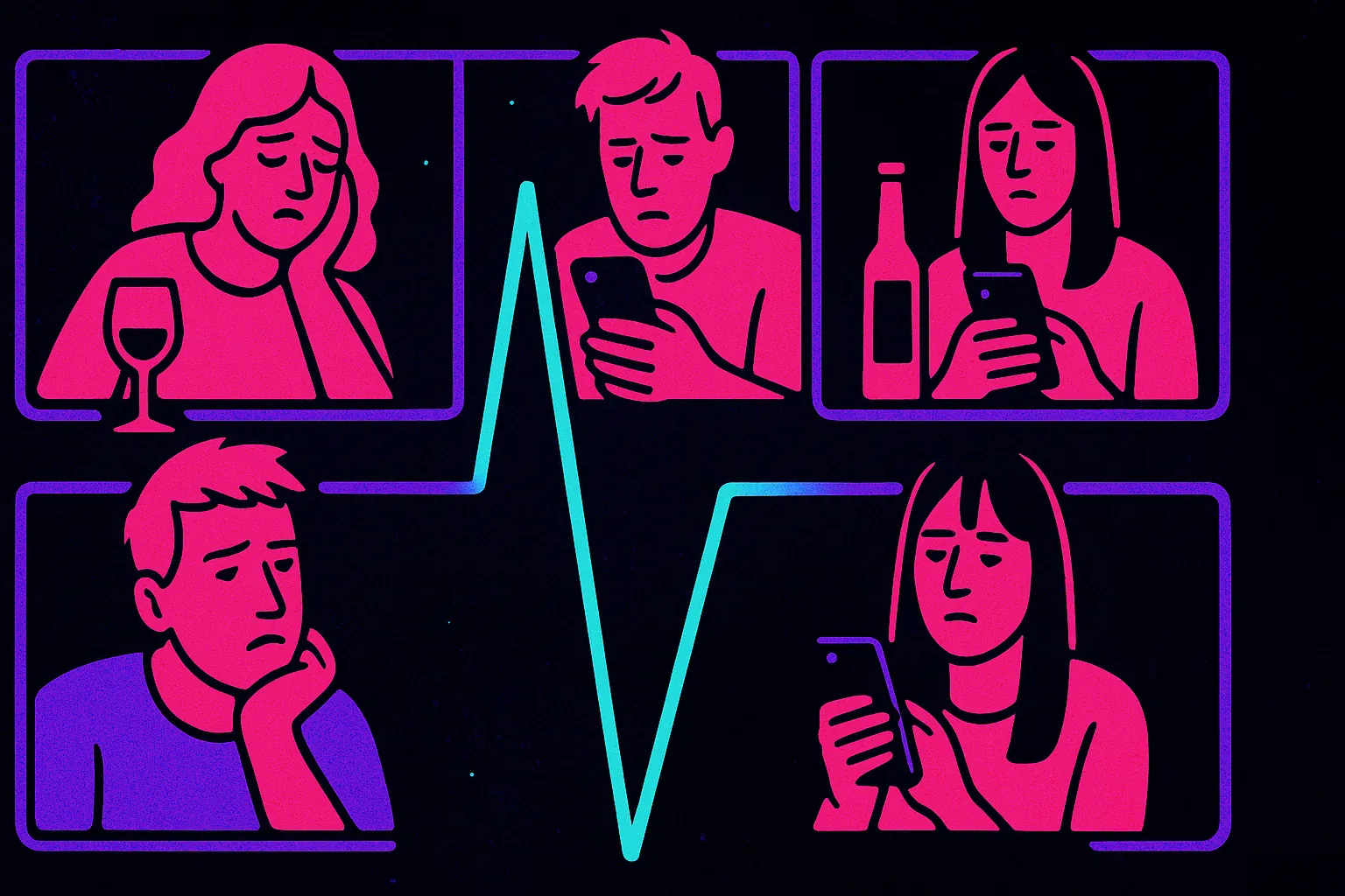 Apéro visio qui retombe : conversation en berne et silence gêné après quelques minutes